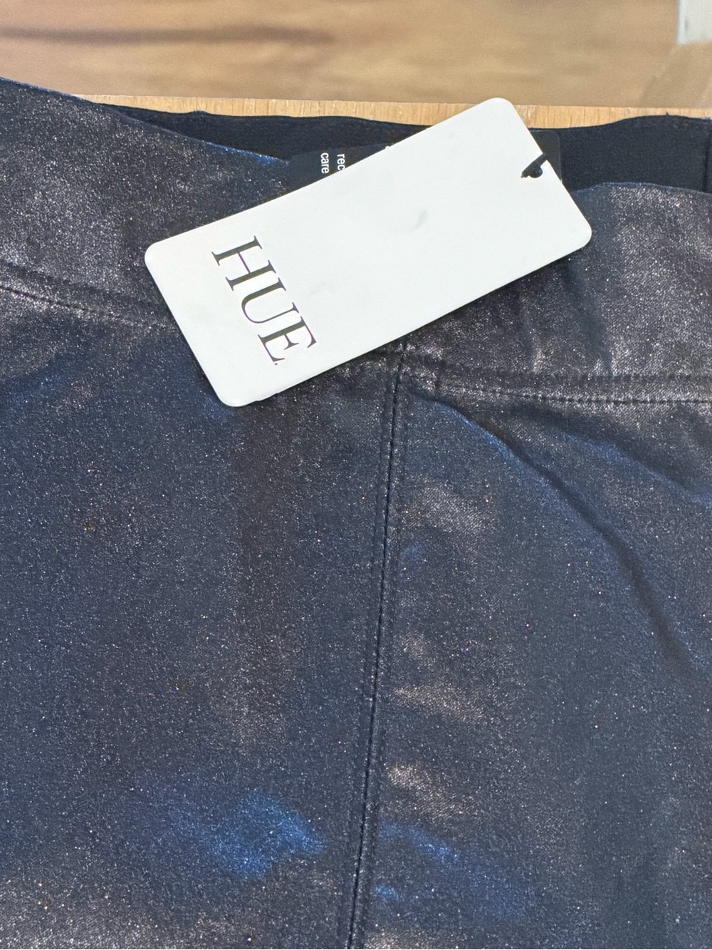 Sleek HUE Black Coated High Rise Cigarette Pants L NWT - Picture 4 of 8